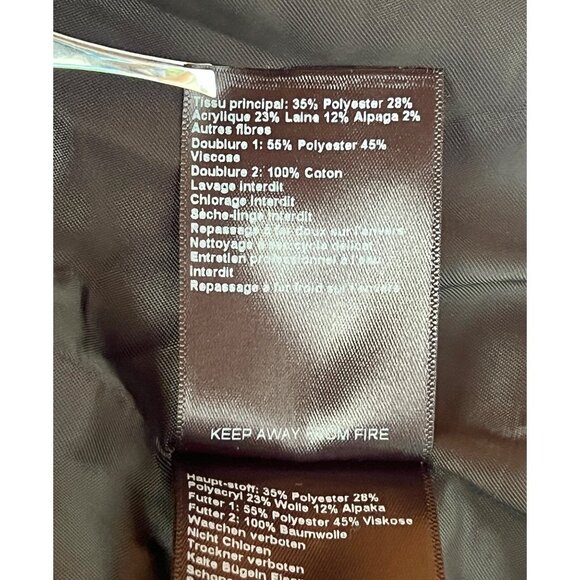 Ba&Sh Women's Coat Size 3 US 10 Gray Double-Breasted Wool Blend Overcoat - Picture 7 of 14